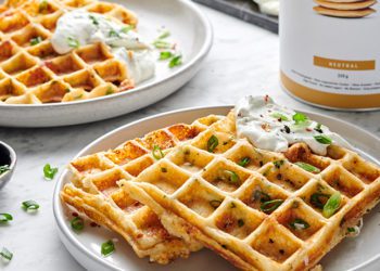 Mozzarella Salted Waffles Crispy waffles to die for.