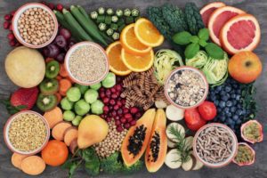healthy diet for fitness on table