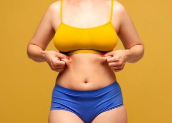 woman holding her fat