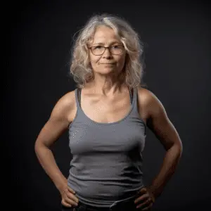 woman with menopause smiling losing weight