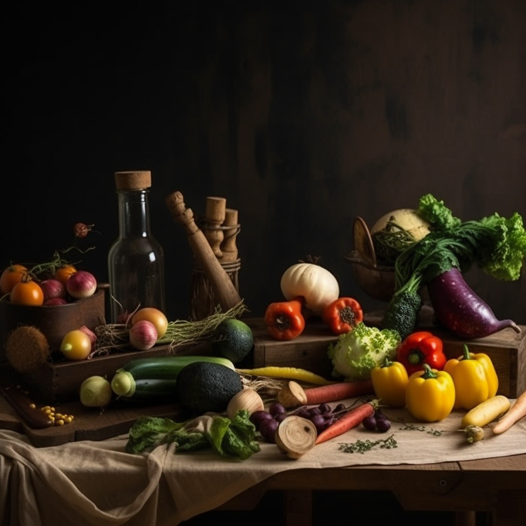 healthy food and vegetables on a table copyright nothing2queen